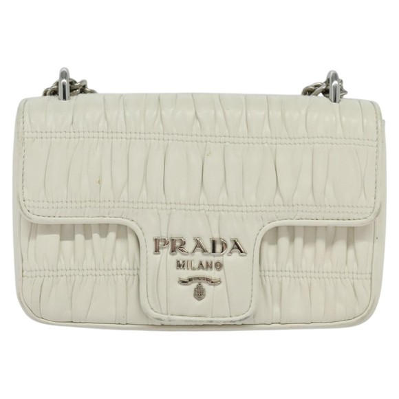 Prada Nappa gauffré White Leather shoulder - Picture 1 of 10